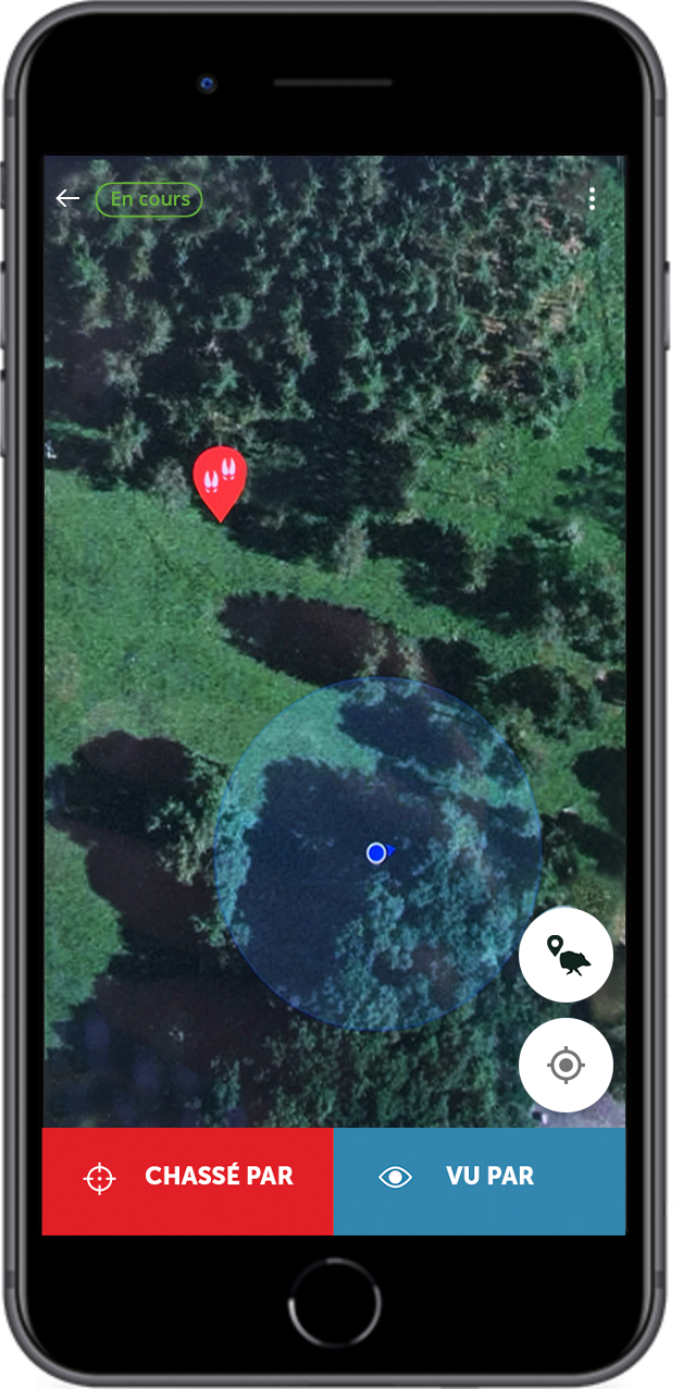 Enregistrement du site où le gibier a été blessé