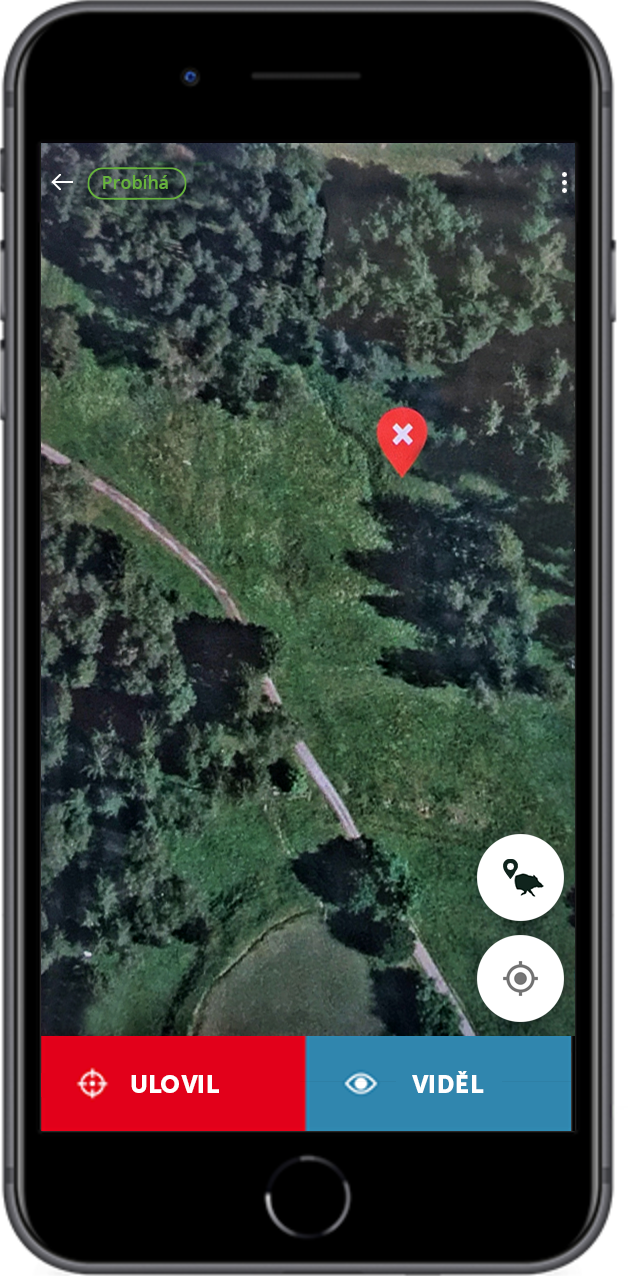 Zaznamenání místa ulovení zvěře